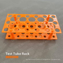 Tubos de teste de laboratório e rack de tubo de ensaio